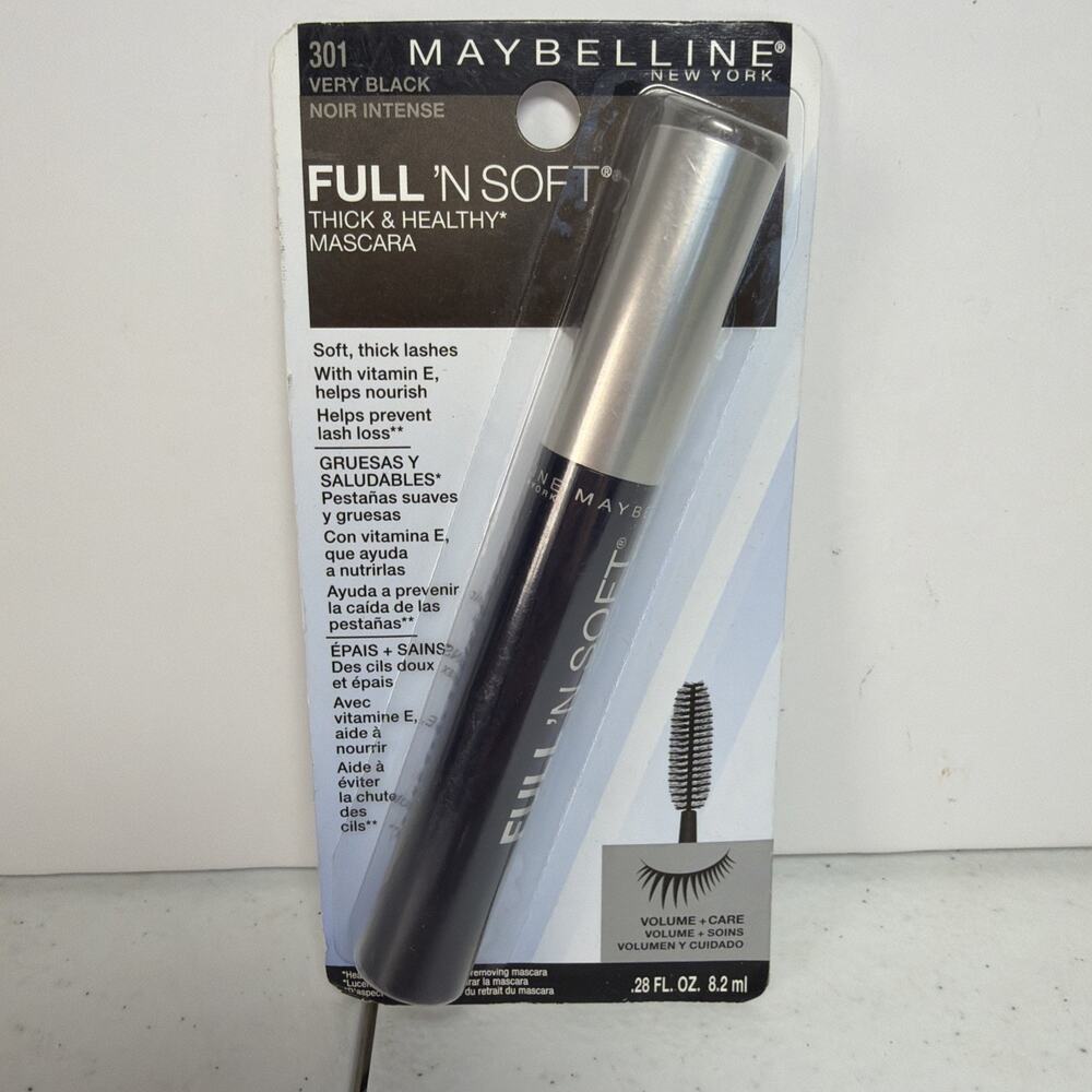 Maybelline Full ’N Soft Mascara 301 Very Black Thick & Healthy NEW